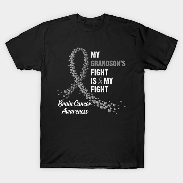 My Grandsons Fight My Fight Brain Cancer Awareness T-Shirt by ShariLambert